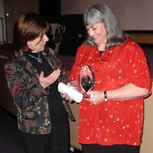 Beth Robertson receiving her award