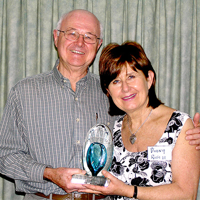 Michael Clarke receiving his award